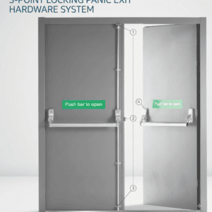 3 Point Push bar for Double Leaf Doors